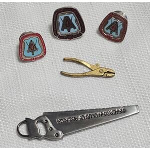 United Carpenters Union Years of Service Award Pins Sterling Silver 25‎ 30 40